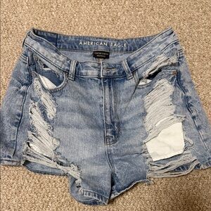 American Eagle Outfitters Light Wash Distressed Denim Shorts